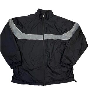 Vintage Champion Jacket XL Windbreaker Black Gray Full Zip Retro‎ Sporty Casual